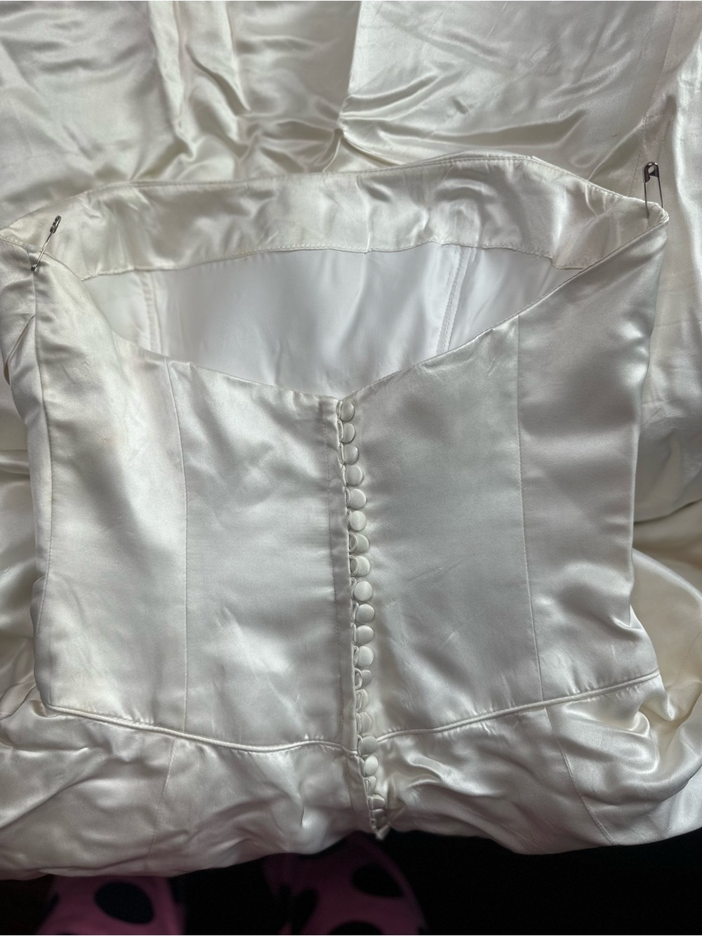 Classic Strapless White Bridal Ball Gown Dress - Picture 8 of 17